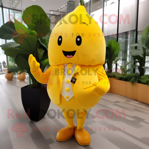 Gul Mango maskot kostume...