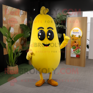 Geel Mango mascotte kostuum...