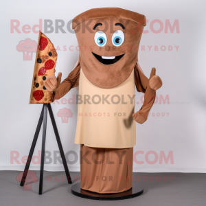 Brown Pizza Slice mascotte...