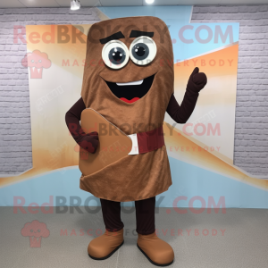 Brown Pizza Slice mascotte...