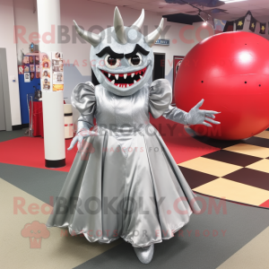 Silver Devil maskot drakt...