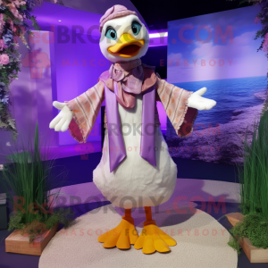 Lavendel Duck maskot kostym...