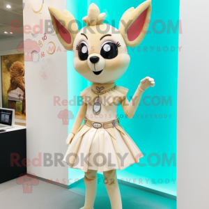 Cream Deer maskot kostym...