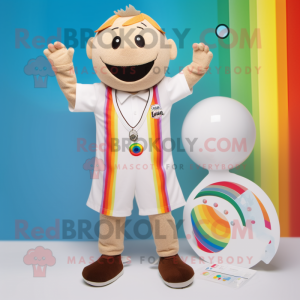 Tan Rainbow maskot kostume...