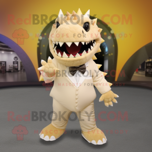 Cream Stegosaurus maskot...