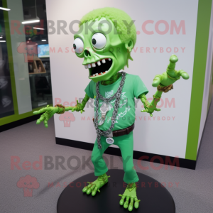 Lime Green Zombie mascotte...