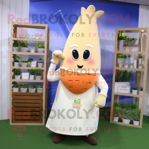 Beige Morot maskot kostym...