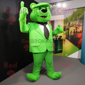 Lime Green Bear mascotte...