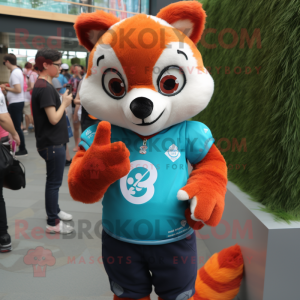 Cyan Red Panda maskot...