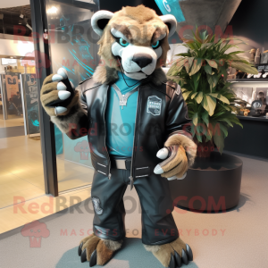 Teal Smilodon mascotte...