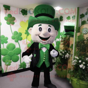 nan Bunch Of Shamrocks mascot costume character dressed with a Suit and Earrings