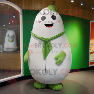 Hvid melon maskot kostume...