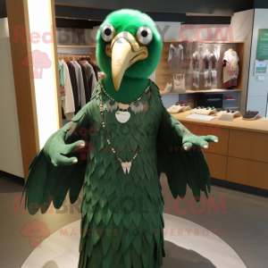 Grön Vulture maskot kostym...