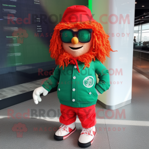 Röd Leprechaun maskot...