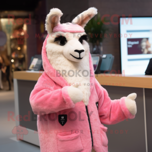 Rosa lama maskot drakt...