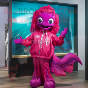 Magenta havfrue maskot...