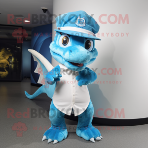 Sky Blue Dragon maskot...