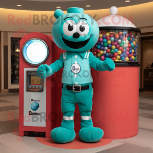 Teal Gumball Machine maskot...