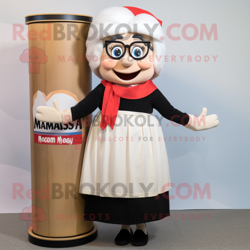 nan Moussaka mascot costume character dressed with a Pencil Skirt and Wraps