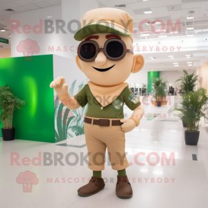 Tan Leprechaun mascot costume character dressed with a Leggings and Sunglasses