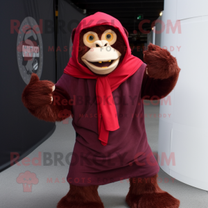 Maroon sjimpanse maskot...