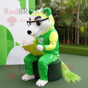 Lime Green Badger mascotte...