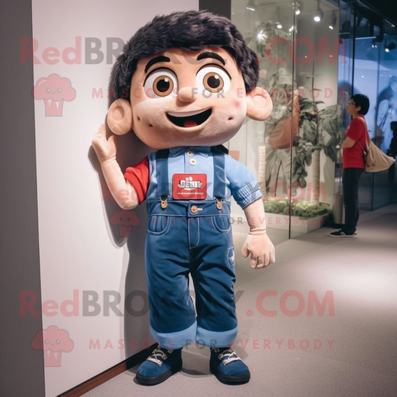 nan Meatballs mascot costume character dressed with a Boyfriend Jeans and Suspenders
