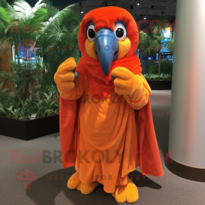 Orange Macaw maskot kostym...