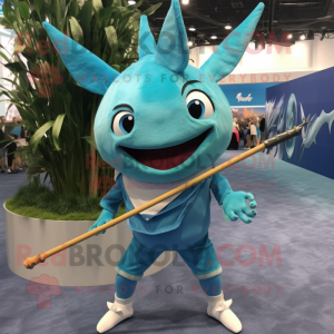 Cyan Swordfish maskot...